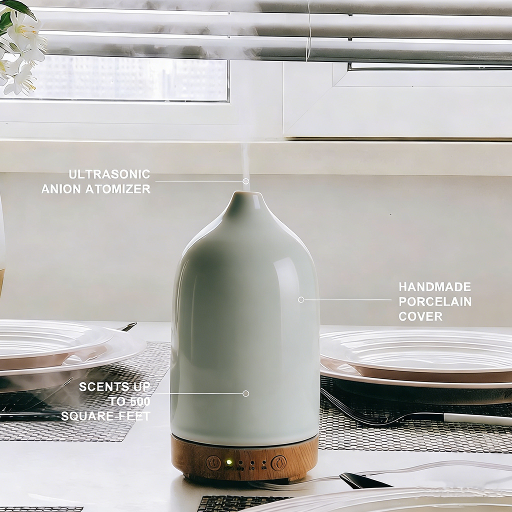 Ceramic Ultrasonic Aromatherapy Diffuser for Calm & Relaxation| makespacecalm