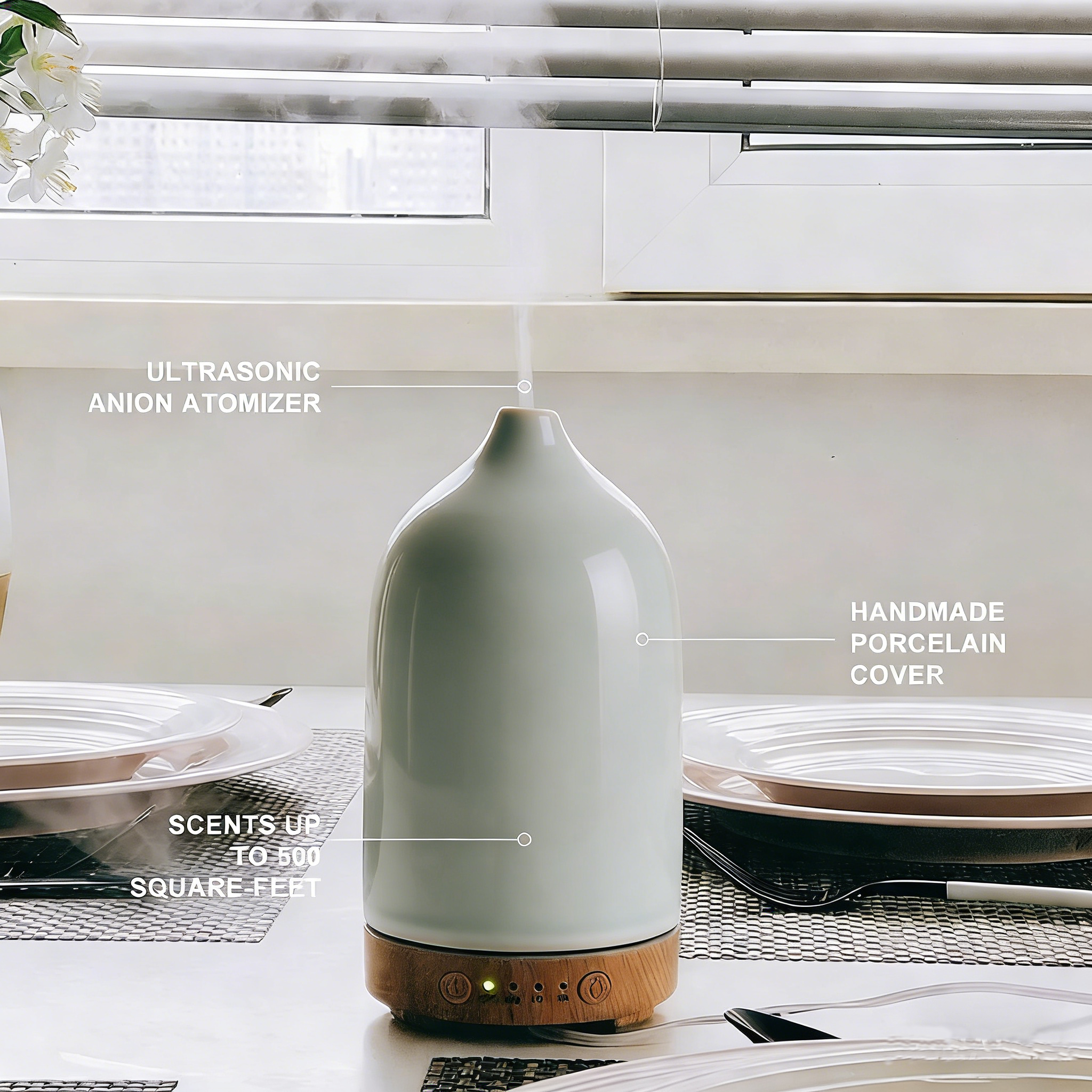 Ceramic Ultrasonic Aromatherapy Diffuser for Calm & Relaxation| makespacecalm